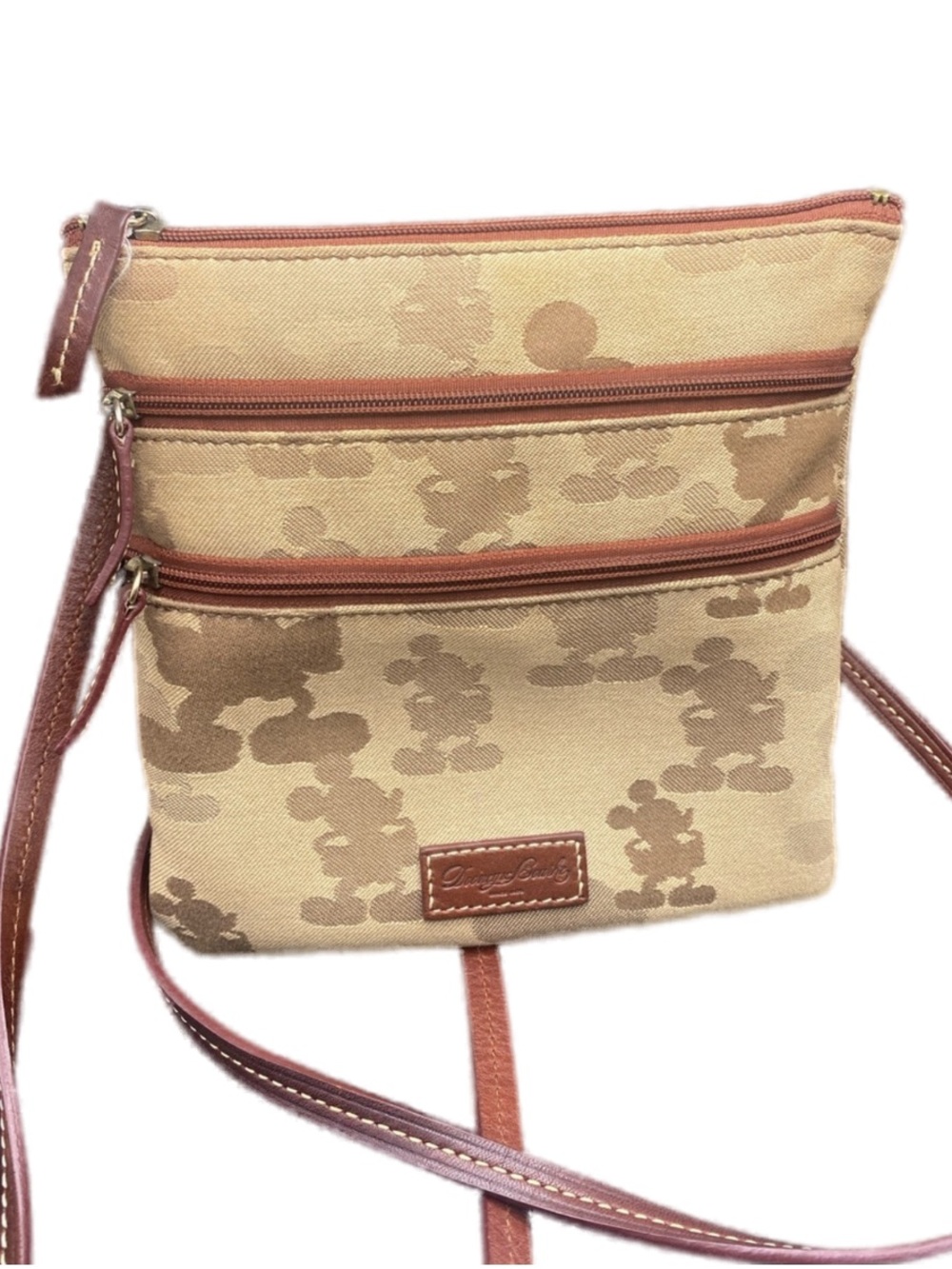 Disney Dooney & Bourke Tonal Mickey Triple Zip Crossbody Bag Retired